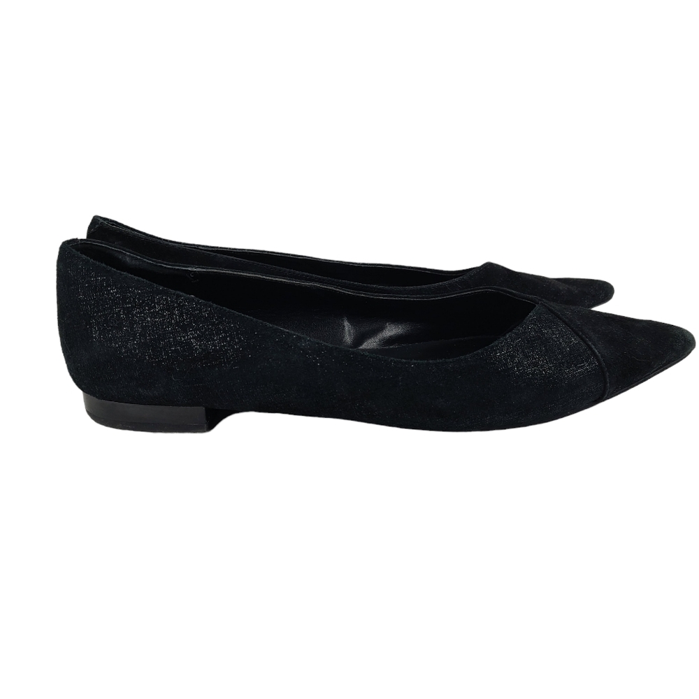 Donald Pliner Palma black suede leather slip-on skimmer flats size 9.5